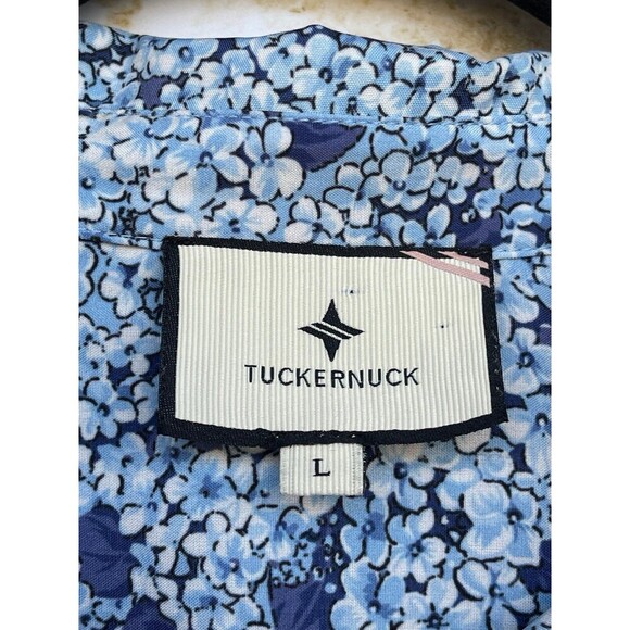 Tuckernuck Hayes Blue Hydrangeas Button Front Shirt Dress size large - Picture 3 of 12